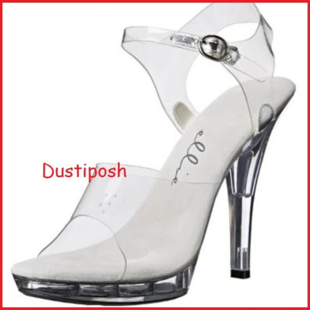 Ellie Shoes Women's M-Brook 5" Heel Clear Sandal Stripper Platform Pole Dance